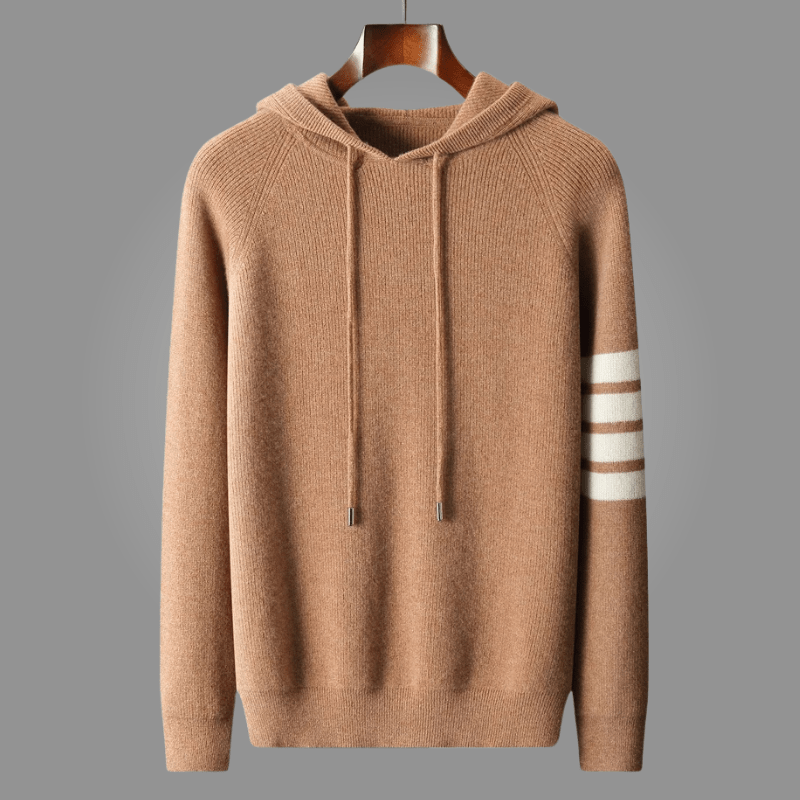 Rivaro Hoodie — Soft Cashmere Merino Wool Hoodie with Tailored Fit (Camel S) - | Zavonix