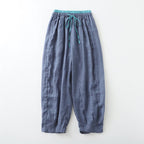 ROSIE LINEN PANTS (Blue XS) - | Zavonix