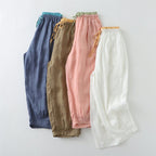 ROSIE LINEN PANTS (White XS) - | Zavonix