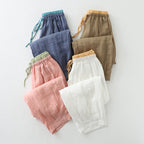ROSIE LINEN PANTS (White XS) - | Zavonix
