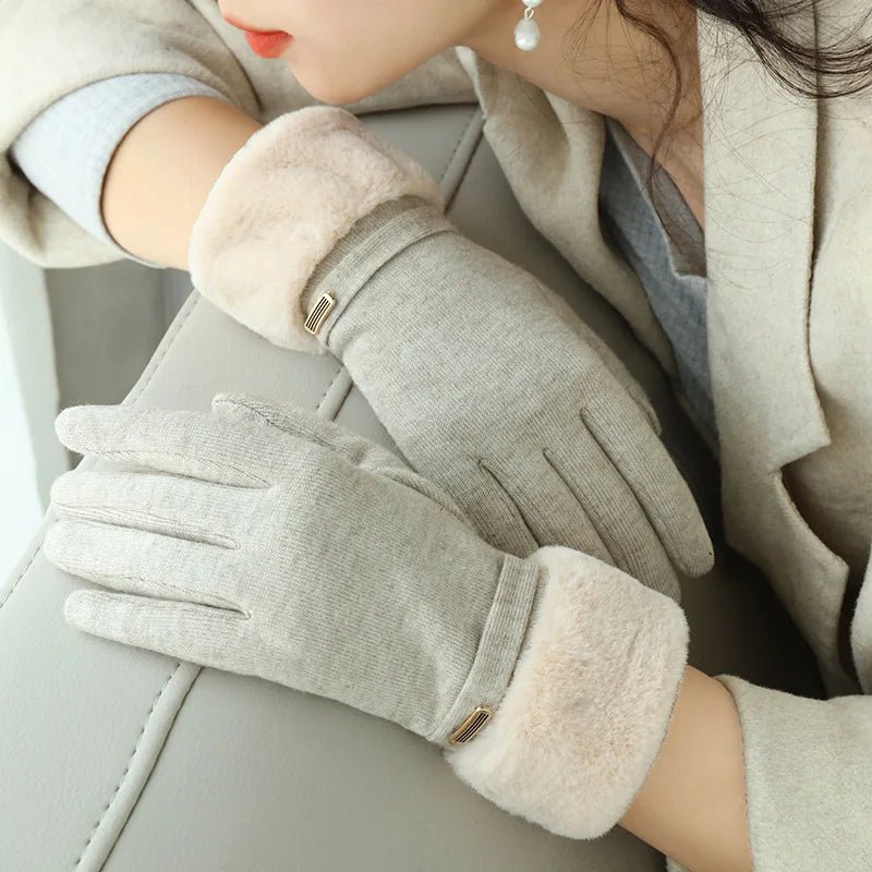 "Rosetta" Winter Handwear (White ) - | Zavonix