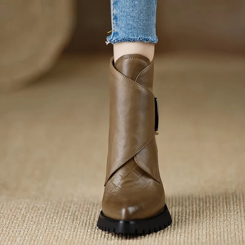 "Rossella" Heel Boot (Brown 4) - | Zavonix