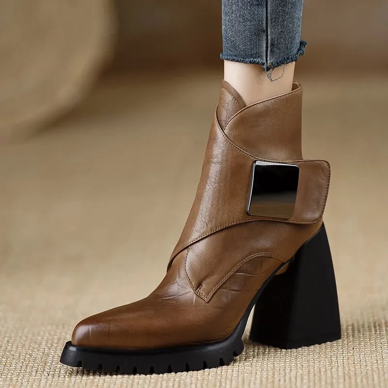 "Rossella" Heel Boot (Brown 4) - | Zavonix