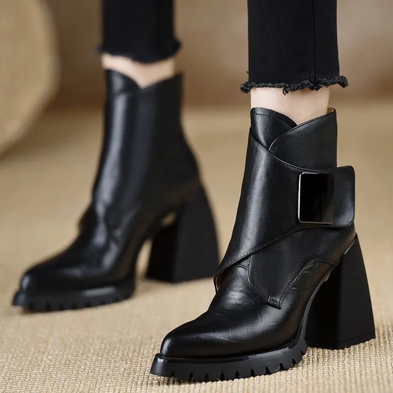 "Rossella" Heel Boot (Khaki 4) - | Zavonix