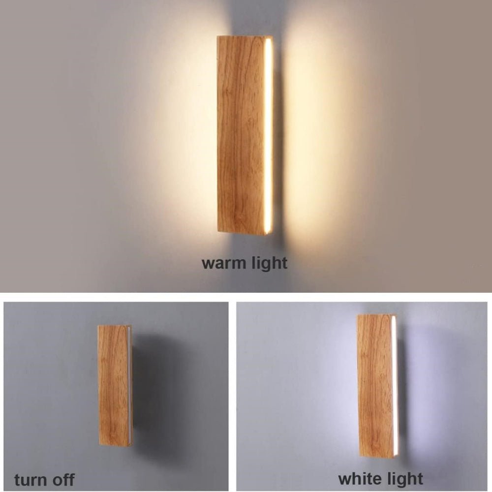Rotatable Wood LED Wall Light – Modern Wall Sconce with Adjustable Direction for Home Interiors 5