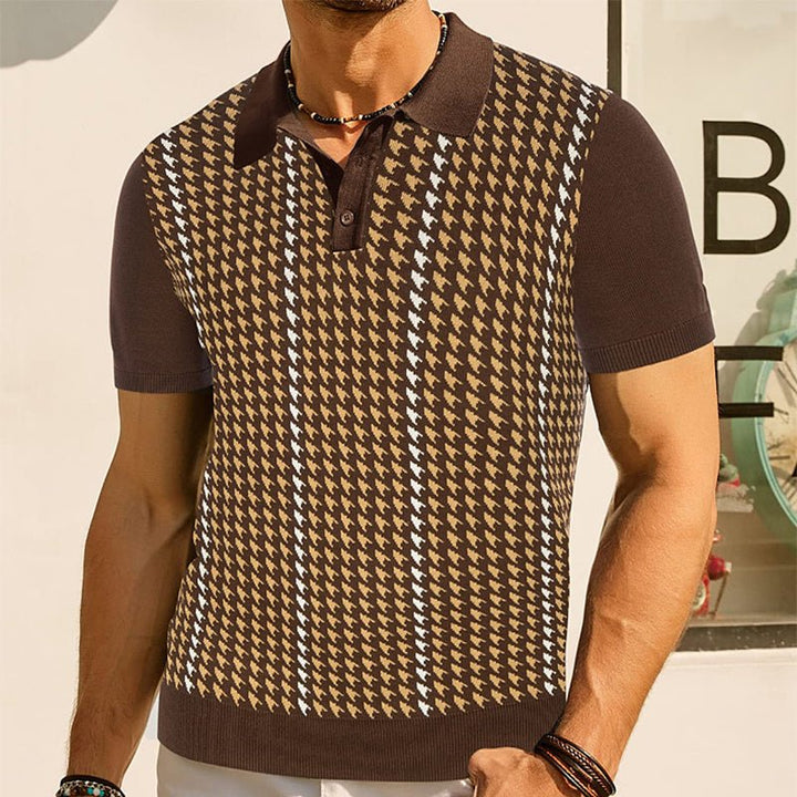 Rovik Houndstooth-Panel Knit Polo product image 2