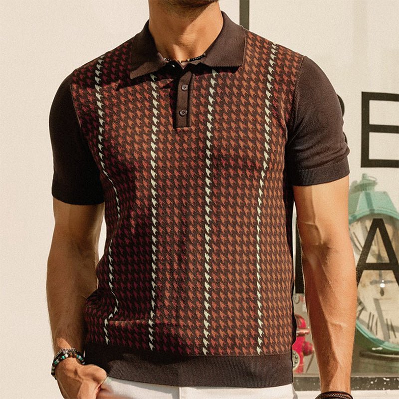 Rovik Houndstooth-Panel Knit Polo product image 4