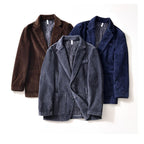 Rowan — Corduroy Blazer with Fleece Lining and Relaxed Fit (Blue S) - | Zavonix