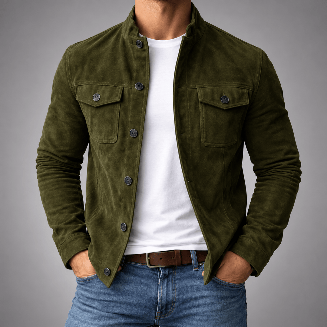Rowan Suede Jacket in Green