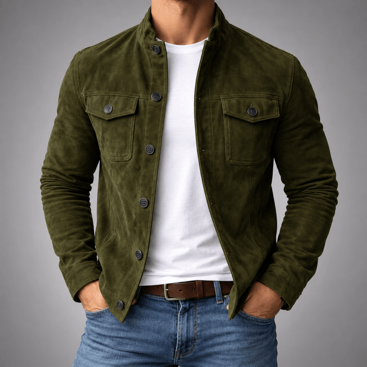 Rowan Suede Jacket in Green