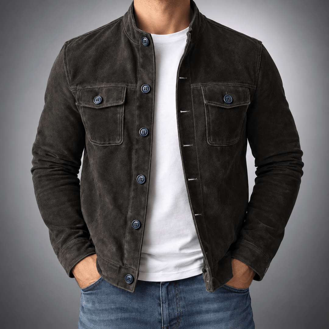 Rowan Suede Jacket in Black