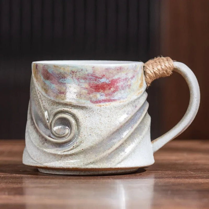 Rugged Ceramic Coffee Mug with Comfort Grip Handle – Stain-Resistant and Handcrafted Design in Oceanic Tones 11