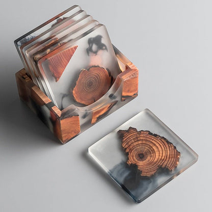 Rugged Pine Coasters with Resin Shield – Durable Protection for All Surfaces 0