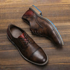 Rustic Baron Derby Oxford Shoes (Black 7) - | Zavonix