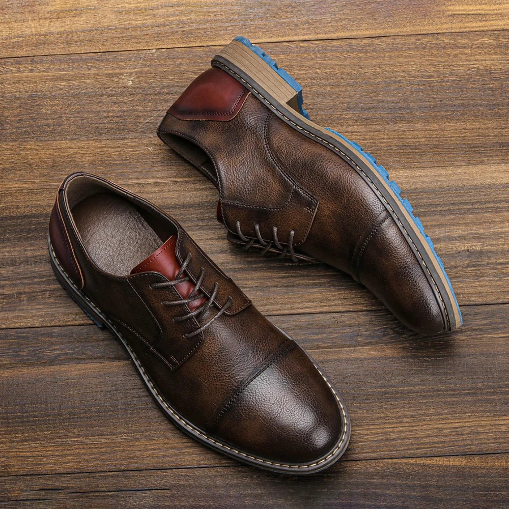 Rustic Baron Derby Oxford Shoes (Black 7) - | Zavonix