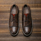 Rustic Baron Derby Oxford Shoes (Black 7) - | Zavonix