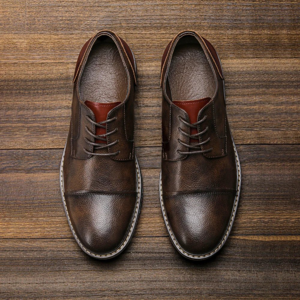 Rustic Baron Derby Oxford Shoes (Black 7) - | Zavonix