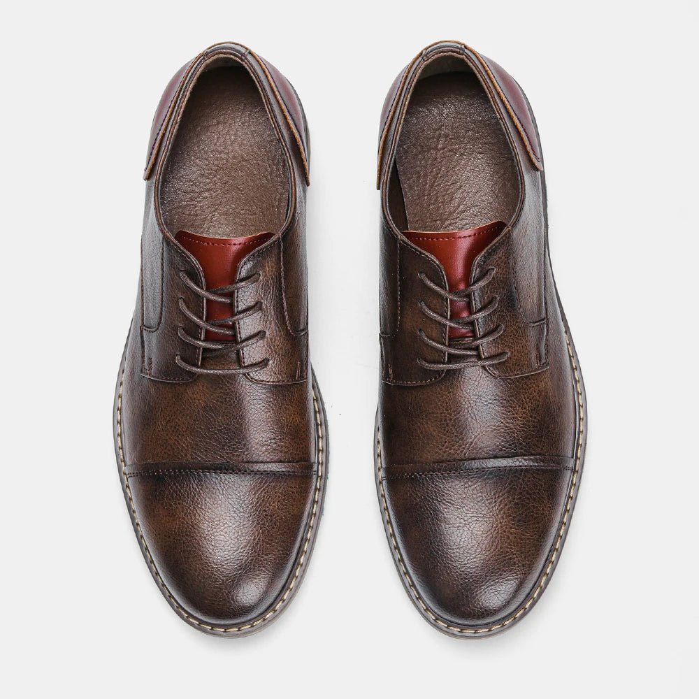 Rustic Baron Derby Oxford Shoes (Black 7) - | Zavonix