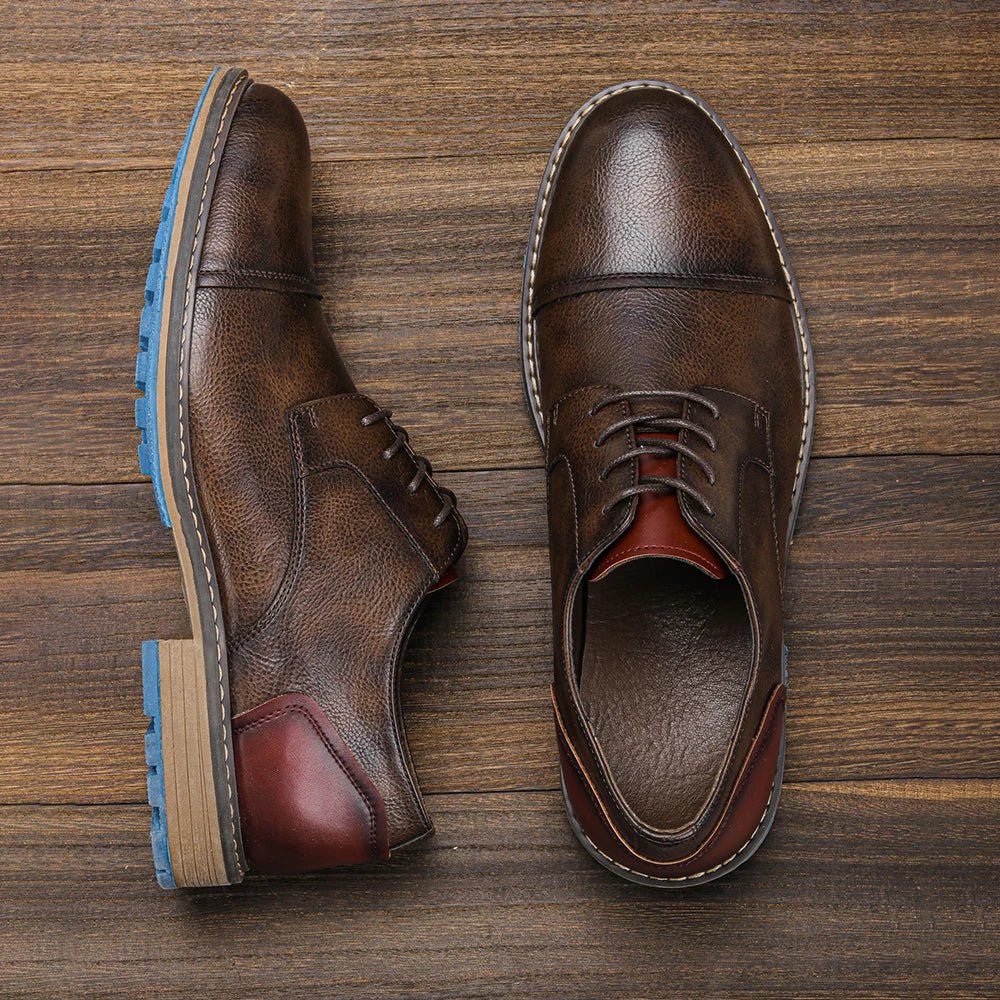 Rustic Baron Derby Oxford Shoes (Black 7) - | Zavonix