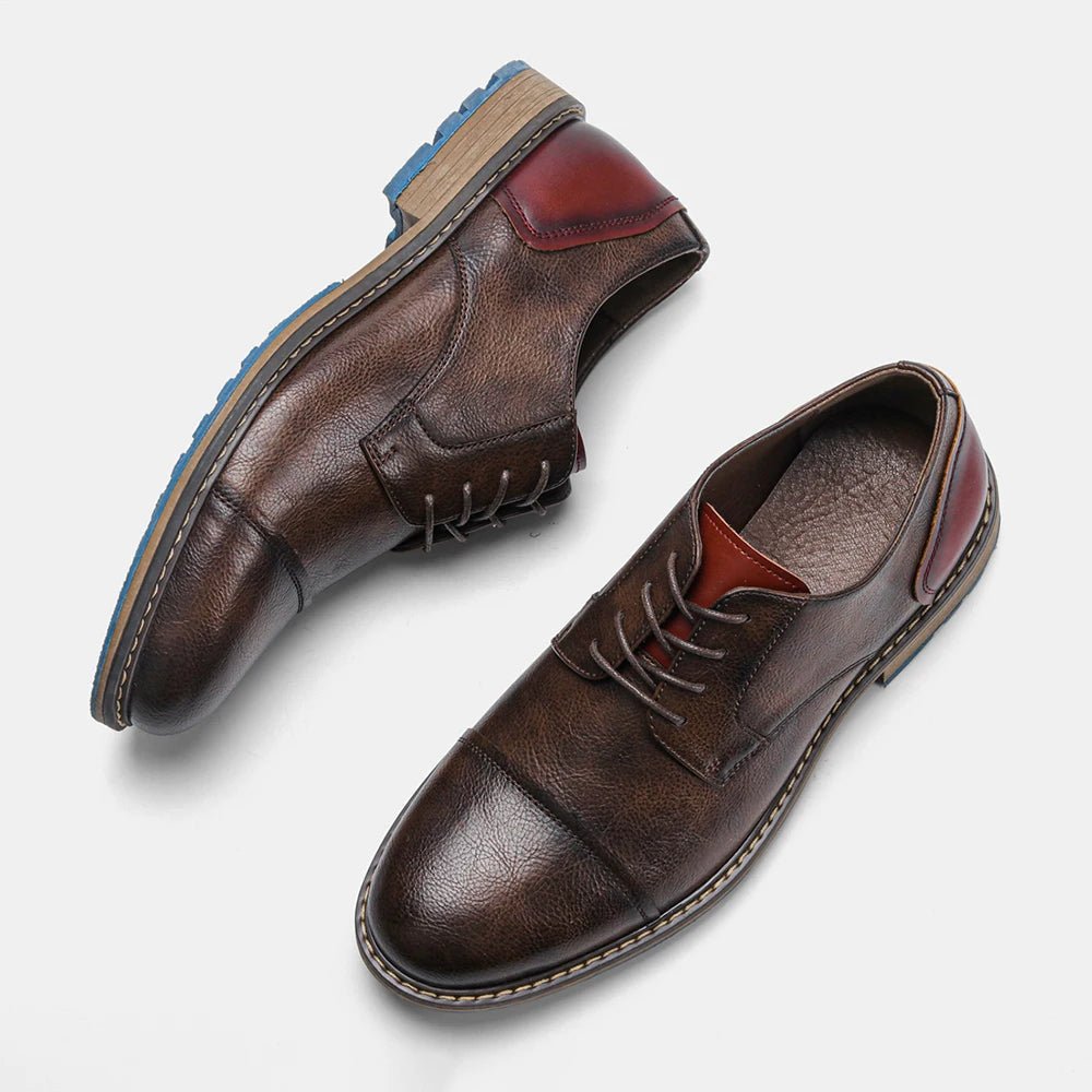 Rustic Baron Derby Oxford Shoes (Black 7) - | Zavonix