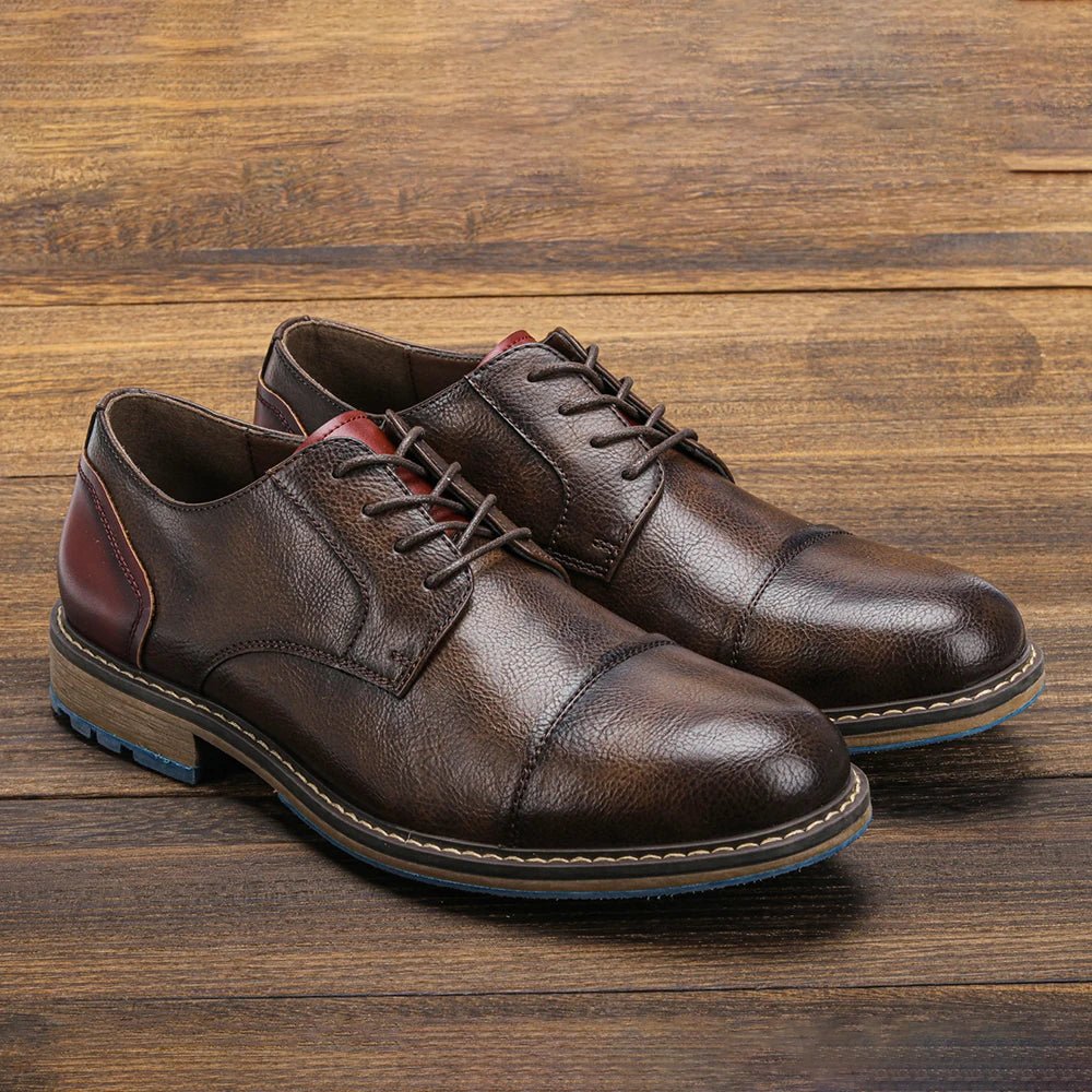 Rustic Baron Derby Oxford Shoes (Black 7) - | Zavonix