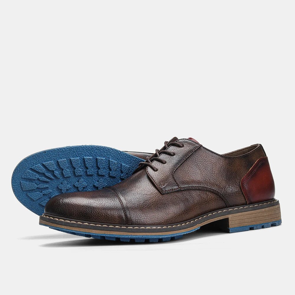 Rustic Baron Derby Oxford Shoes (Brown 7) - | Zavonix