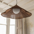 Rustic Rattan Pendant Light – Woven Ceiling Light Fixture for Warm Interiors, Adjustable Height, Ideal for Living Room and Dining Room 0