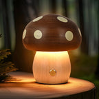Rustic Wooden LED Lamp with Adjustable Brightness – Rechargeable, Portable Design for Cozy Ambiance, Large and Small Sizes Available 4