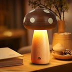 Rustic Wooden LED Lamp with Adjustable Brightness – Rechargeable, Portable Design for Cozy Ambiance, Large and Small Sizes Available 0