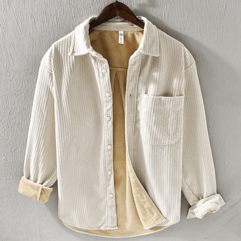 Rylan — Corduroy Jacket with Fleece Lining for Warmth and Comfort (White S) - | Zavonix