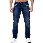 Rylan Jeans — Vintage - Washed Denim with Bold White Stitching (Blue Navy 28) - | Zavonix