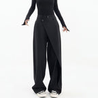 Rylan — 90s Grunge Asymmetrical Pants with Wrap Accents (Black XS) - | Zavonix