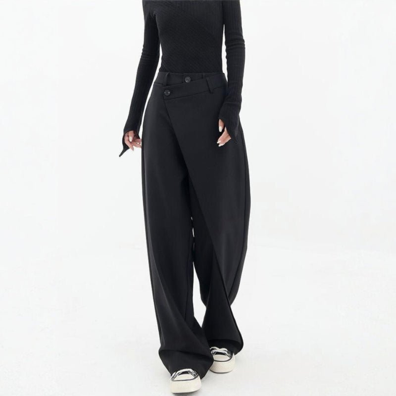 Rylan — 90s Grunge Asymmetrical Pants with Wrap Accents (Black XS) - | Zavonix