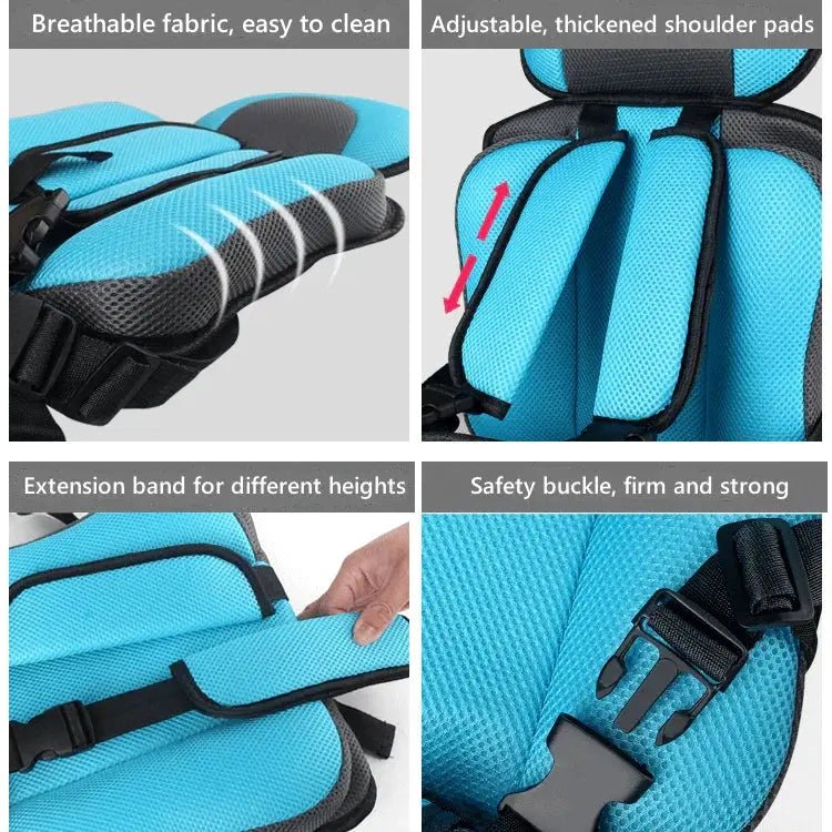 SafeRide Portable Car Seat | Lightweight, Foldable Design, Breathable Mesh