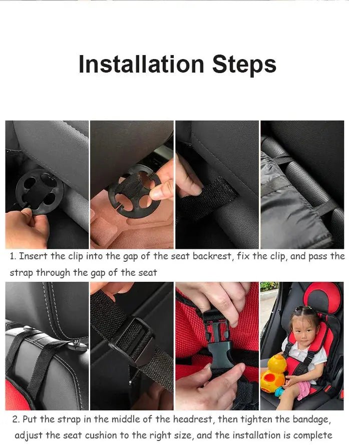 SafeRide Portable Car Seat | Lightweight, Foldable Design, Breathable Mesh