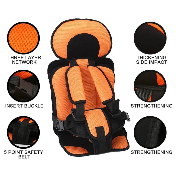 SafeRide Portable Car Seat | Lightweight, Foldable Design, Breathable Mesh
