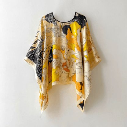 Silk Shawls™ — Wrap Yourself in Unforgettable Softness and Unstoppable Elegance (Gold Oasis One - Size - Fits - All) - | Zavonix