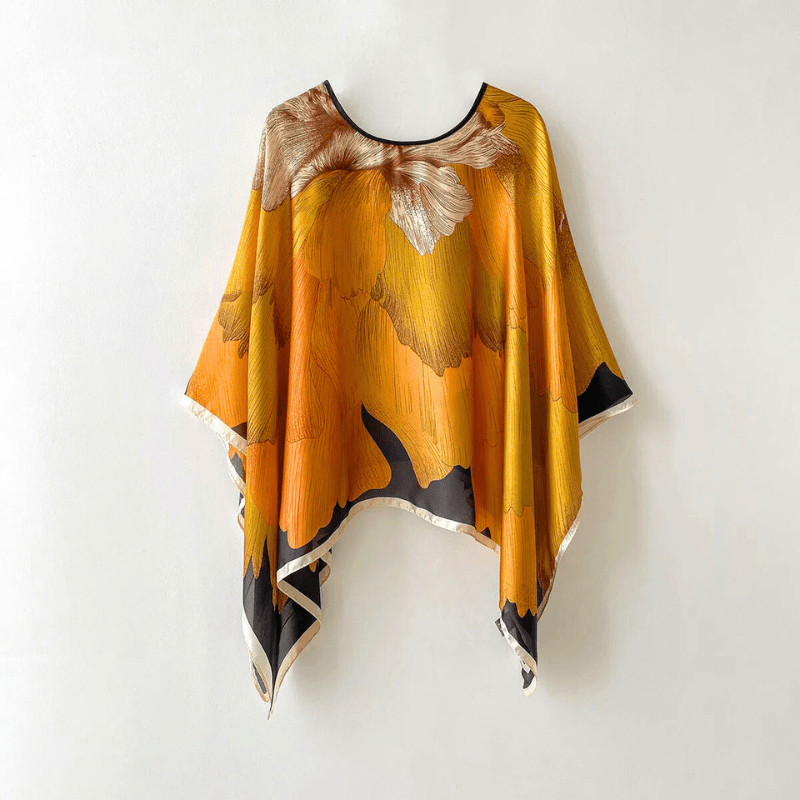 Silk Shawls™ — Wrap Yourself in Unforgettable Softness and Unstoppable Elegance (Sunset Petals One - Size - Fits - All) - | Zavonix