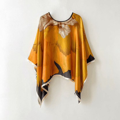 Silk Shawls™ — Wrap Yourself in Unforgettable Softness and Unstoppable Elegance (Sunset Petals One - Size - Fits - All) - | Zavonix