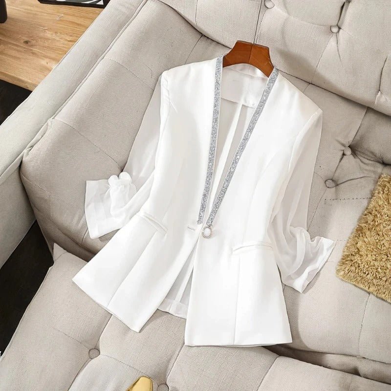 Satin Blazer™ — Own Every Room with Irresistible Glamour and Confidence (Black XS) - | Zavonix