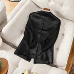 Satin Blazer™ — Own Every Room with Irresistible Glamour and Confidence (Black XS) - | Zavonix