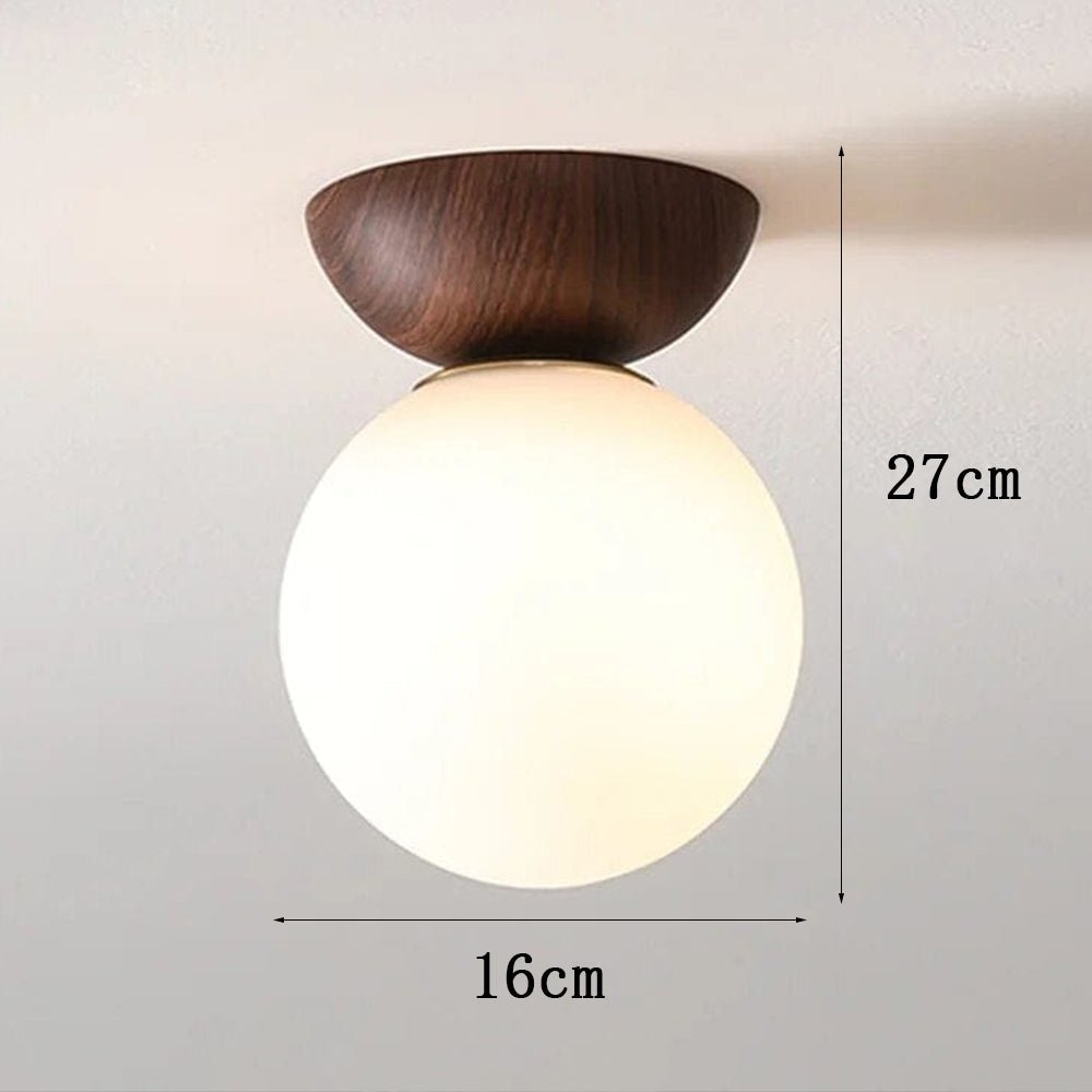 Scandinavian Flush Mount Ceiling Light Fixture, Modern Glass Design for Hallway, Soft Glow, 12cm Diameter, 20cm Height 7
