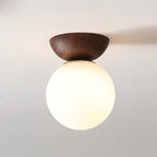Scandinavian Flush Mount Ceiling Light Fixture, Modern Glass Design for Hallway, Soft Glow, 12cm Diameter, 20cm Height 6