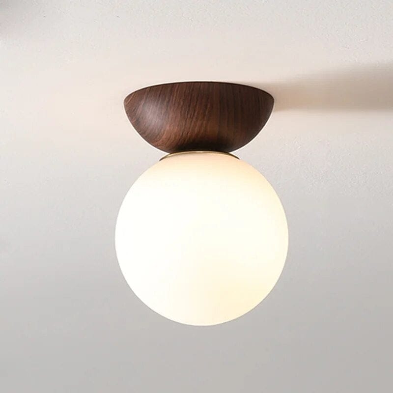 Scandinavian Flush Mount Ceiling Light Fixture, Modern Glass Design for Hallway, Soft Glow, 12cm Diameter, 20cm Height 6