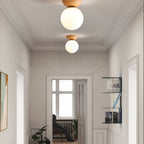 Scandinavian Flush Mount Ceiling Light Fixture, Modern Glass Design for Hallway, Soft Glow, 12cm Diameter, 20cm Height 1