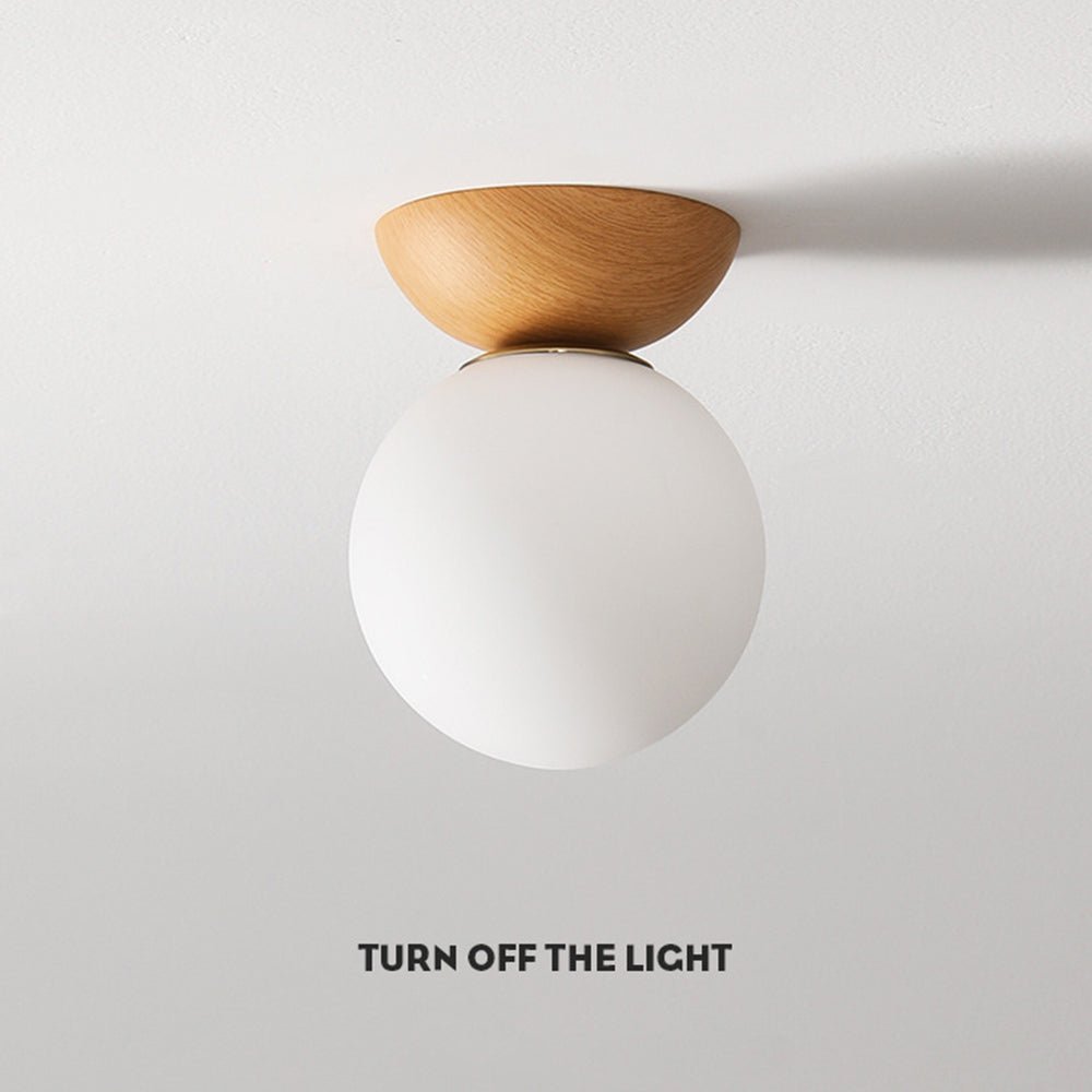 Scandinavian Flush Mount Ceiling Light Fixture, Modern Glass Design for Hallway, Soft Glow, 12cm Diameter, 20cm Height 2