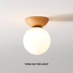 Scandinavian Flush Mount Ceiling Light Fixture, Modern Glass Design for Hallway, Soft Glow, 12cm Diameter, 20cm Height 3