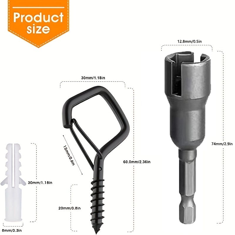 Secure Square Stainless Decor Hanging Hooks Product Image 06