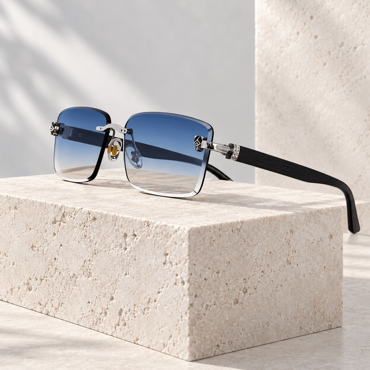 Selden Square Sunglasses Blue Silver image 3