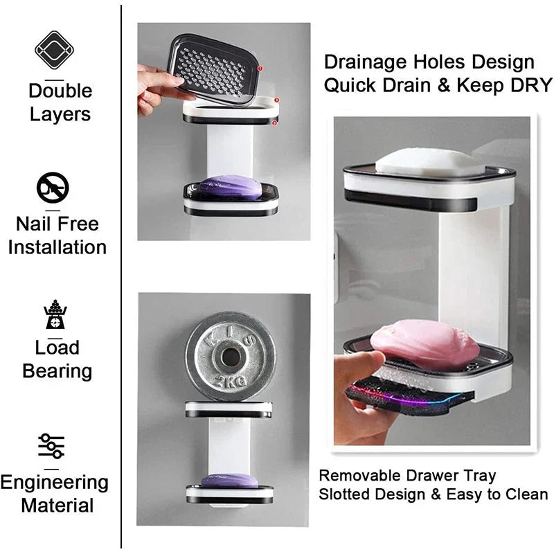 Self Draining Adhesive Soap Holder Product Image 07